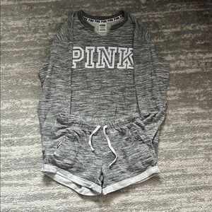 Gray Victoria’s Secret PINK Logo Lounge Set